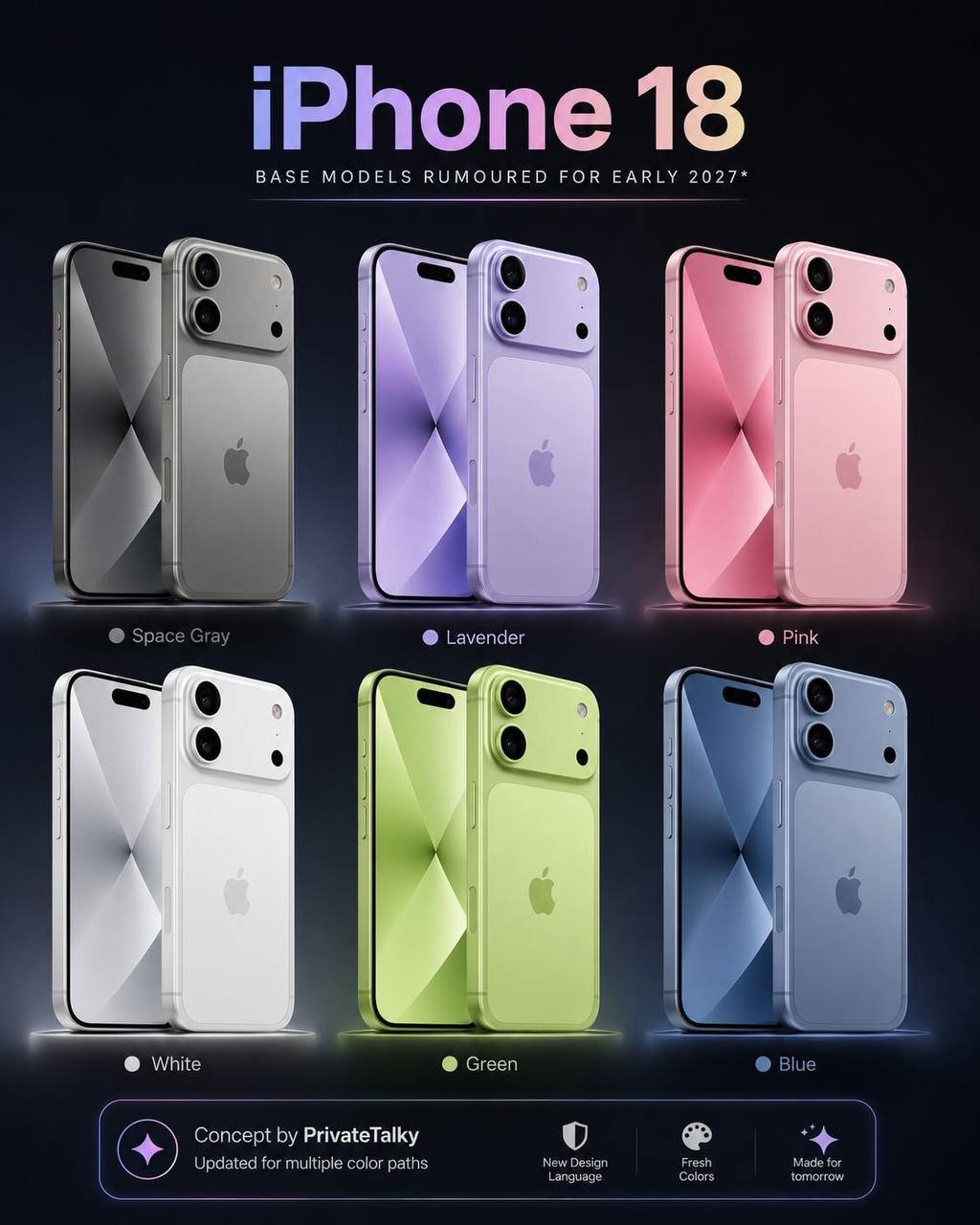 iPhone 18 Pro colors and design